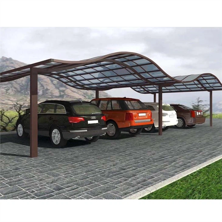 Stark aluminiumstruktur Carport Fristående polykarbonattak